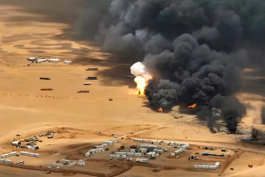 Von den Huthis veröffentlichtes Bild eines mutmaßlichen Raketenangriffs auf Militärtransporter im Jemen am 7. September 2026.