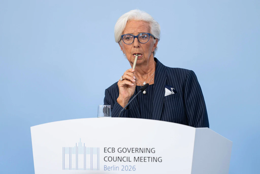 Die EZB-Präsidentin Christine Lagarde nimmt am 10. September 2026 in Berlin an einer Pressekonferenz teil. Symbolbild.