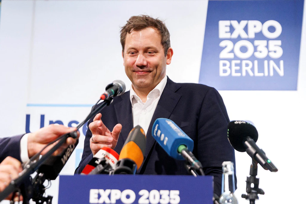 Lars Klingbeil (SPD), Bundesminister der Finanzen und Vizekanzler, spricht bei der neuen Veranstaltungsreihe „Deutschland 2035 – Das Zukunftsforum“ der EXPO 2035 Berlin GmbH.