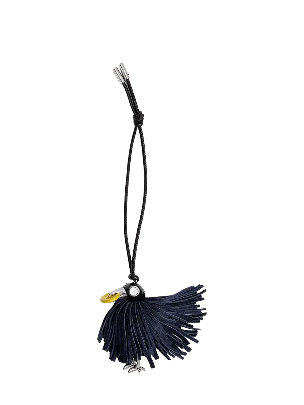 Taschenanhänger „Krähe“ aus Kalbsvelourleder und Messing mit Antiksilber-Finish von Dior, 750 Euro.