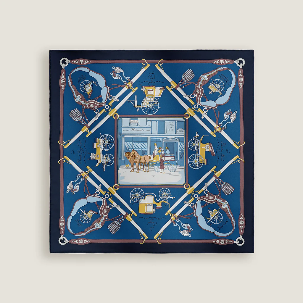 Gavroche „45 Palonniers“ aus Seide (42 × 43 cm) von Hermès, 270 Euro