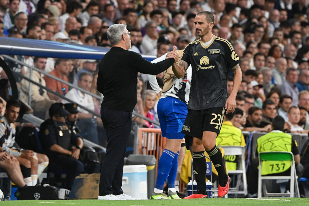 Leonardo Bonucci (r., hier mit Urs Fischer) war im Bernabéu bester Feldspieler bei Union.