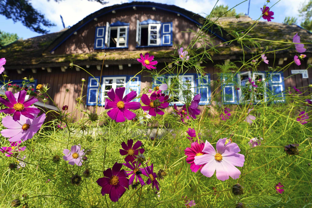 Thomas-Mann-Haus, das Ferienhaus des Literatur-Nobelpreisträgers auf der Landzunge der Kurischen Nehrung nahe dem Ort Nida früheres Ostpreussen in Litauen.