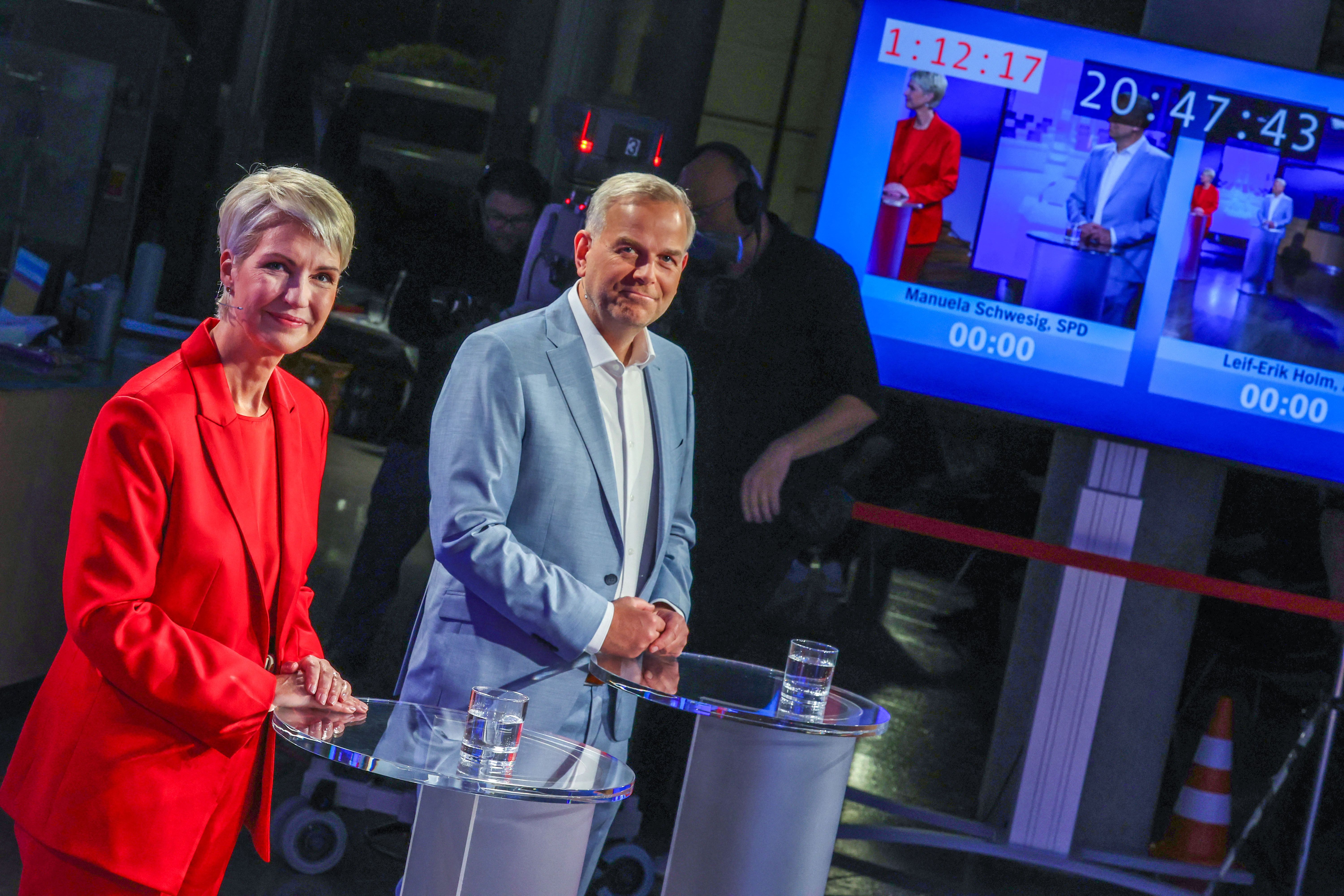 „Sie machen mit Angst Wahlkampf“: Schwesig und Holm geraten in TV-Duell heftig aneinander