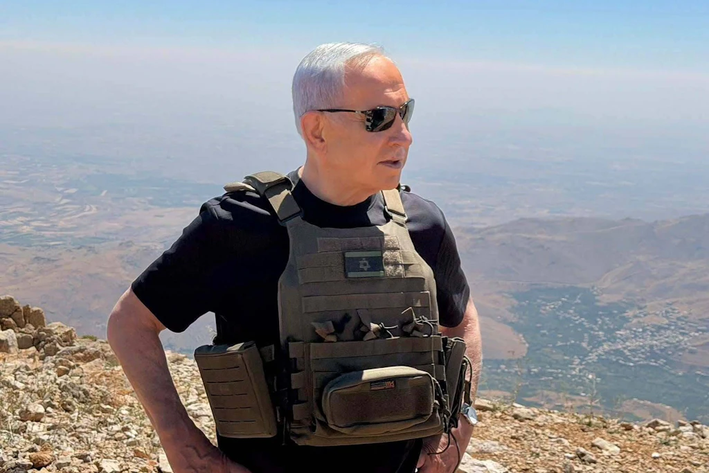 Benjamin Netanjahu vergangene Woche beim Besuch im Gebiet des Berges Hermon in Syrien, nahe den Golanhöhen.