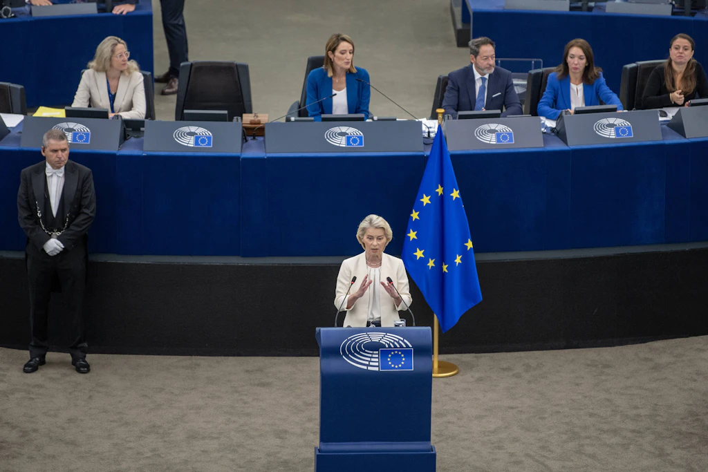 „Wir erleben gerade, wie unsere Kinder vereinnahmt werden“: EU-Kommissionspräsidentin Ursula von der Leyen bei ihrer Rede vor dem Europäischen Parlament.