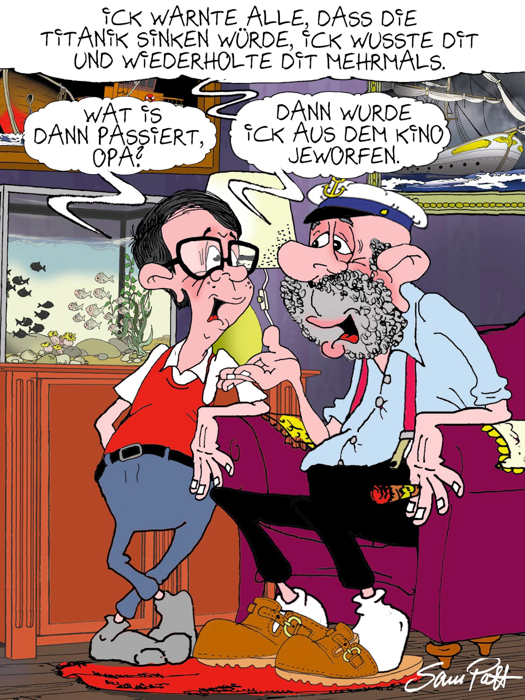 Der Cartoon des Tages von Zeichner Sam Paff aus Berlin bringt jeden Tag etwas Berliner Humor in unserer Rubrik Witz des Tages. Genießen Sie den Start in den Tag!