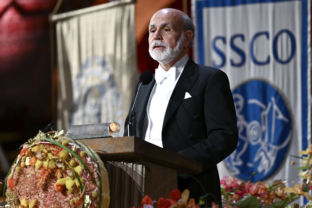 Ein Architekt des Systems: Ben Bernanke bei seiner Rede anlässlich seiner Auszeichnung mit dem Nobelpreis für Wirtschaftswissenschaften im Jahr 2022