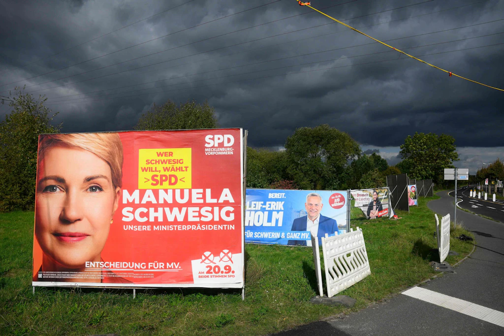 Ministerpräsidentin Manuela Schwesig (SPD) tritt gegen den AfD-Spitzenkandidatenn Leif-Erik Holm an.