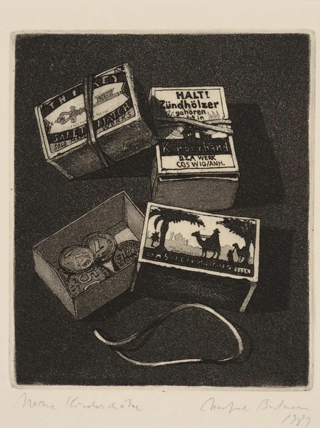 Zu verschenken: Manfred Butzmanns „Kinderschätze“(Streichholzschachteln), in der Kunst der DDR war der Berliner Grafiker ein witziger „Störenfried“ im Beuys