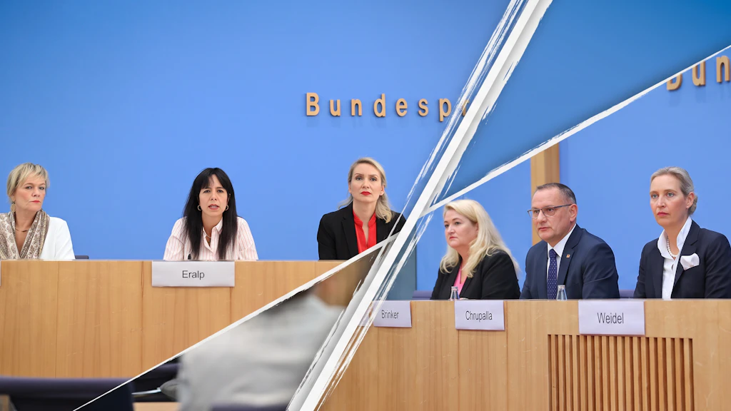 Ein Saal, zwei Wirklichkeiten: Am Tag nach den Wahlen in Berlin und Mecklenburg-Vorpommern bei der BBK.
