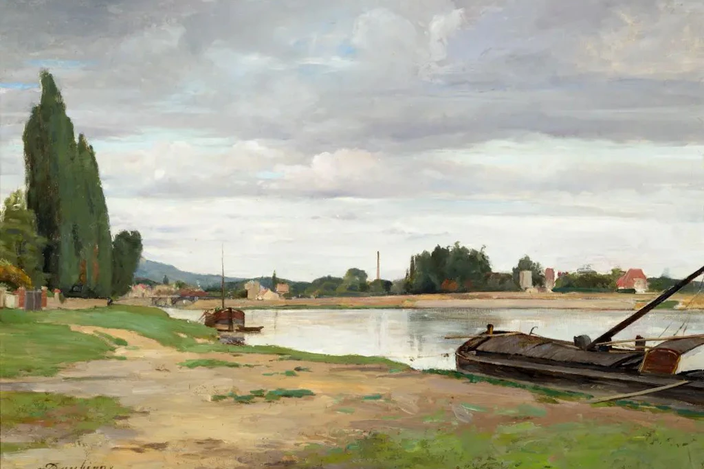 Zu verschenken: Charles-François Daubignys Flusslandschaft (Schule von Barbizon,&nbsp; 19. Jahrhundert)