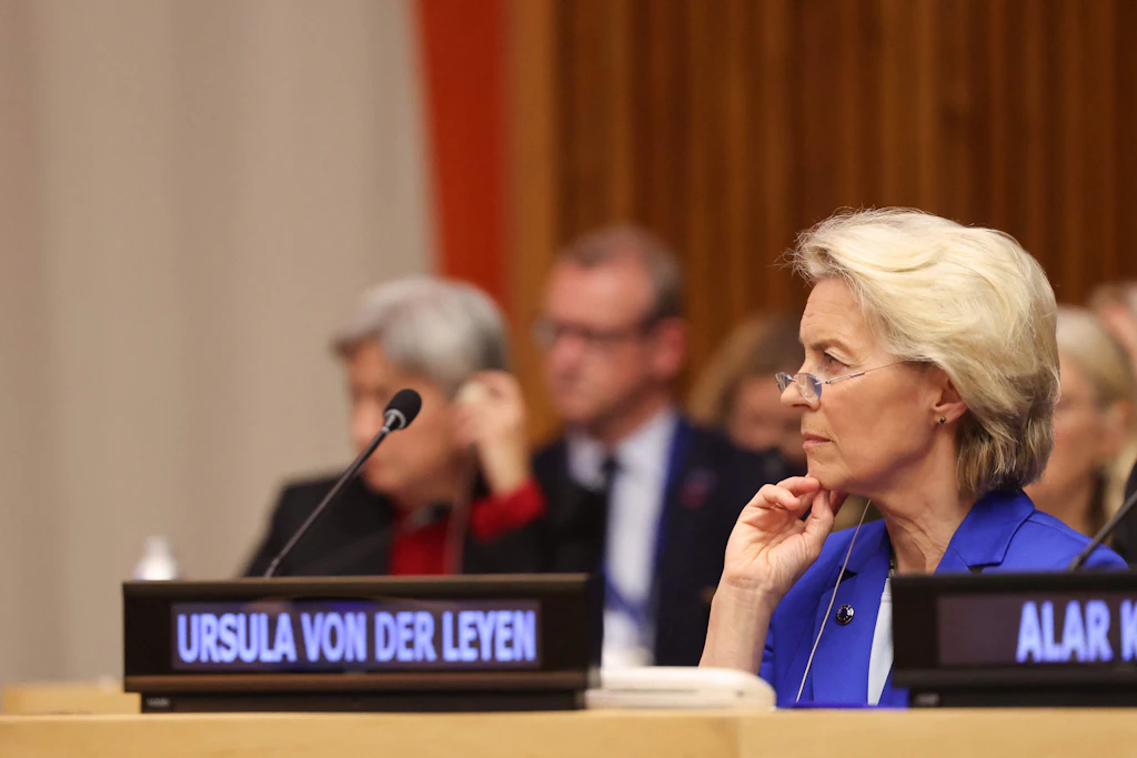 EU-Kommissionspräsidentin Ursula von der Leyen am Dienstag bei der UN-Generalversammlung in New York. Dort sprach sie mit dem ukrainischen Präsidenten Wolodymyr Selenskyj über weitere Hilfen für die Ukraine.