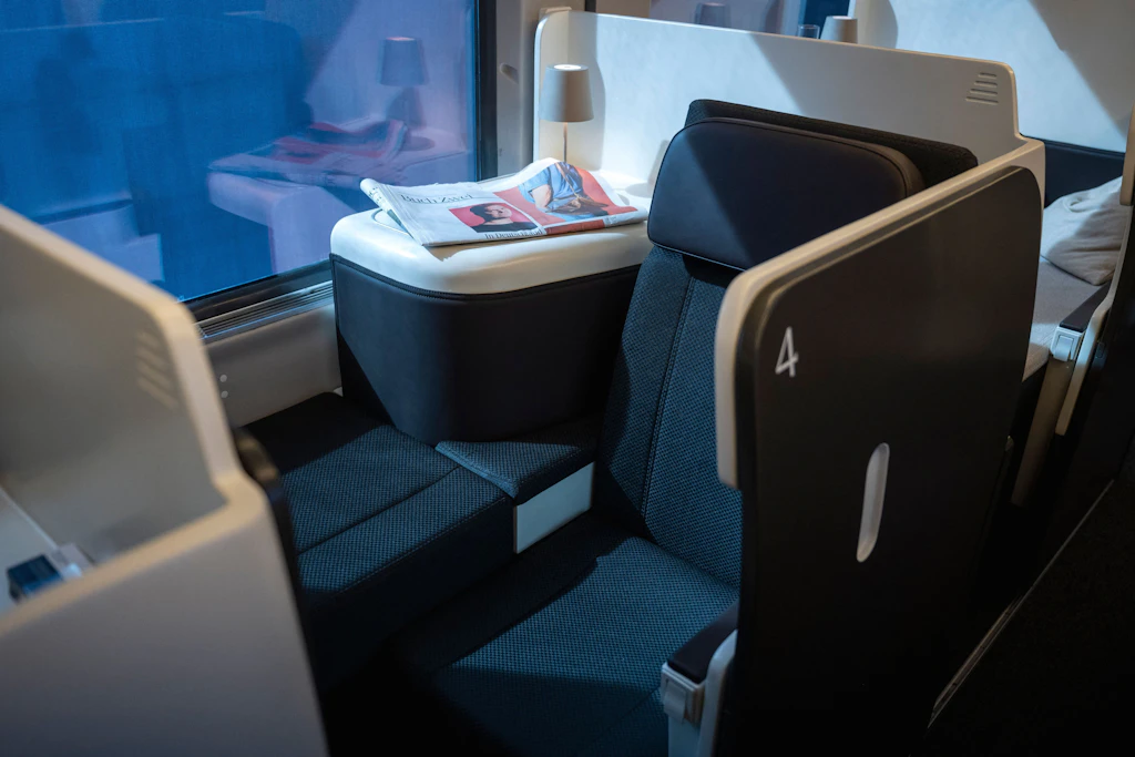 So sieht eine Suite in dem umgebauten Intercity-Wagen (Ex-Bundesbahn) aus. Auf solchen Plätzen werden die Fahrgäste im ersten Nachtzug von Nox Mobility Platz nehmen.