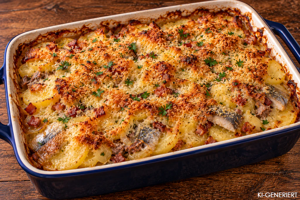 Wenn die Altberliner Schusterpastete frisch aus dem Ofen kommt, schmeckt das Gericht ganz besonders gut.