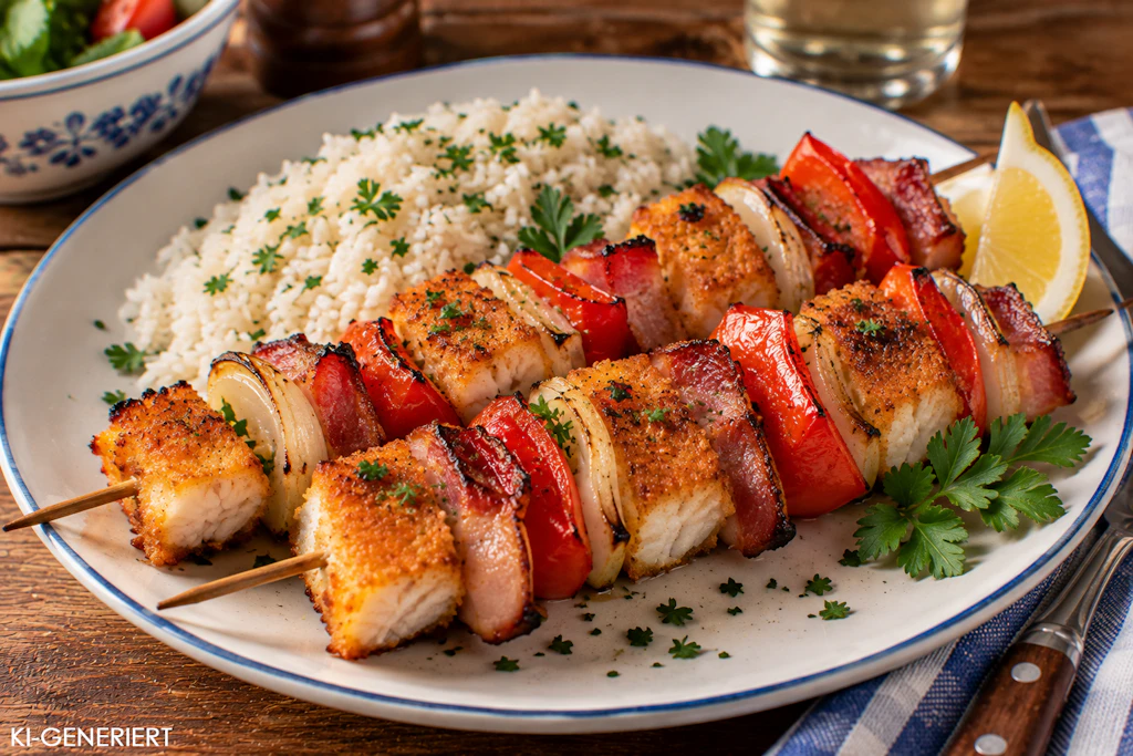 Fischstäbchen-Schaschlik hört sich richtig verrückt an. Doch wer es einmal probiert hat, wird dieses Rezept garantiert auf die Liste seiner Lieblingsgerichte setzen.