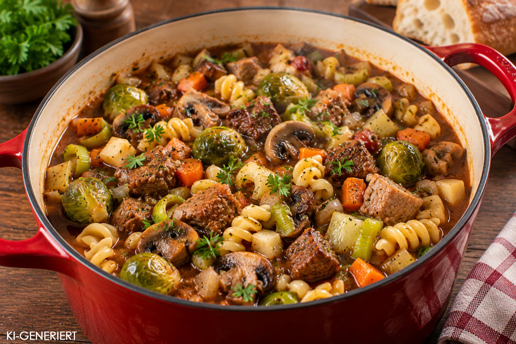 Erst die Kombination der Zutaten macht den typischen Geschmack dieses Nudeleintopfes aus. Das Rezept wird Sie dieses Jahr durch den Herbst begleiten!