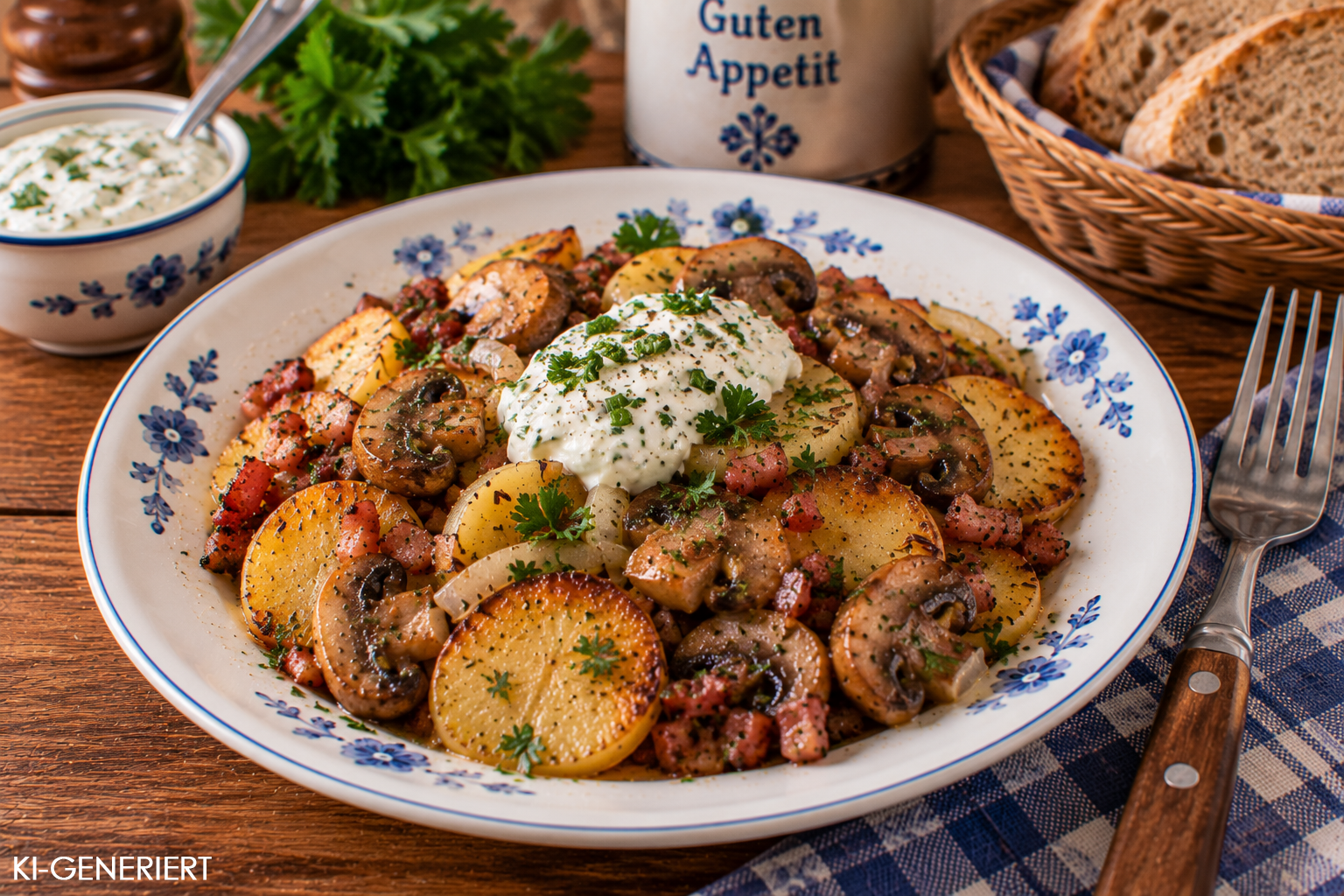 Rezept für Pilzpfanne mit Speck und Kartoffeln: Herbst in der Pfanne!