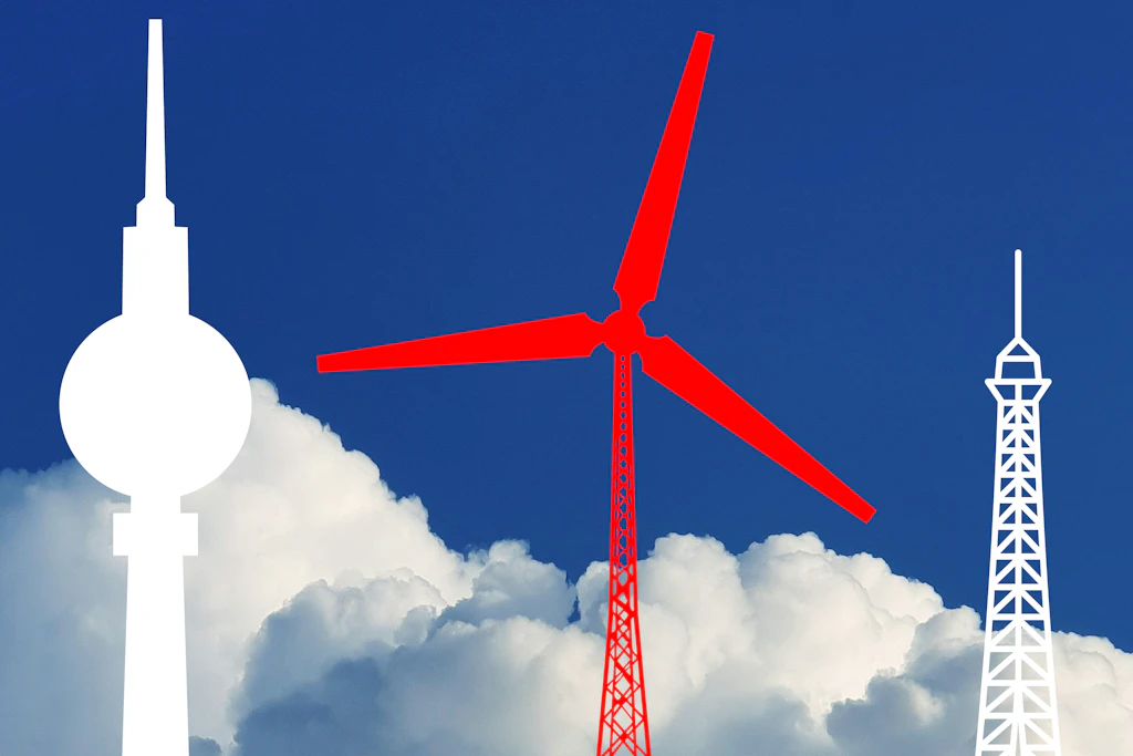 Das Schipkauer Windrad steht auf „Augenhöhe“ mit dem Berliner Fernsehturm und überragt den Eiffelturm deutlich.