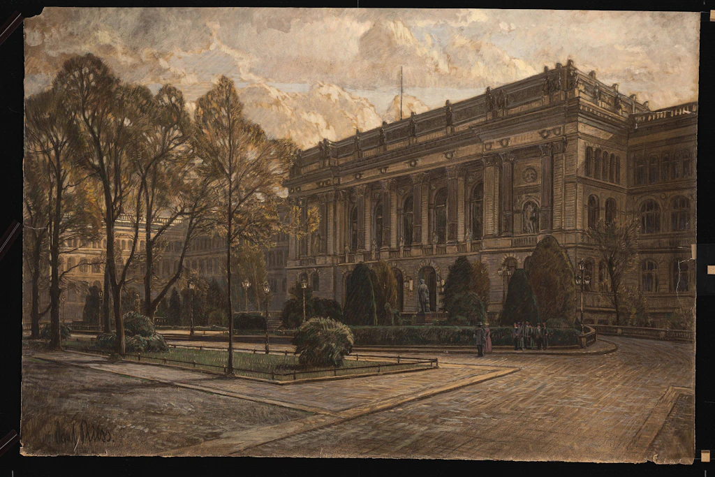 Die Technische Hochschule Berlin um das Jahr 1900: Akademischer Nachwuchs wurde gezielt auf den Einsatz in der Industrie vorbereitet.