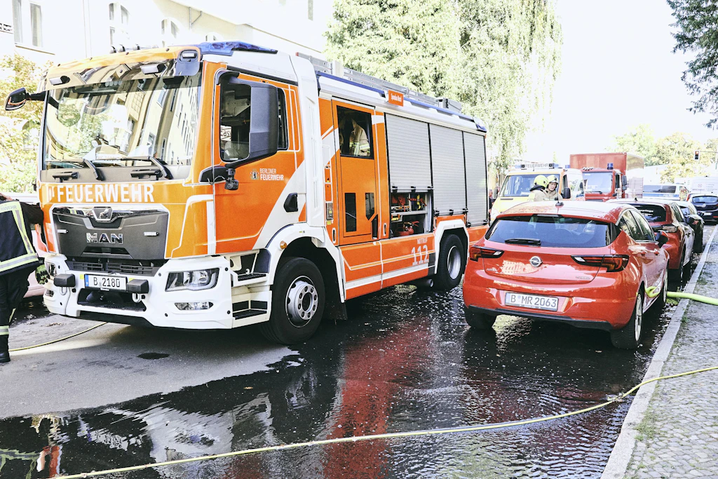 Wasserrohrbruch in Siemensstadt in Spandau