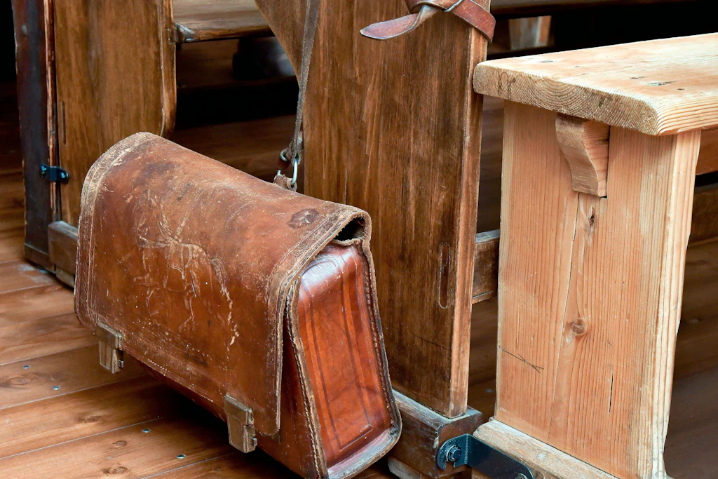 Historischer Schulranzen im Heimatmuseum „Unser Fritz“ in Herne