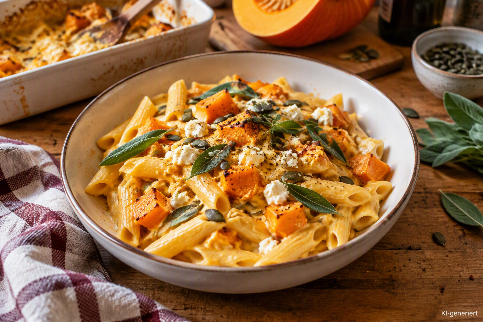 Kürbis-Feta-Pasta, die cremigste Herbst-Pasta des Jahres: Dieses Rezept geht gerade viral