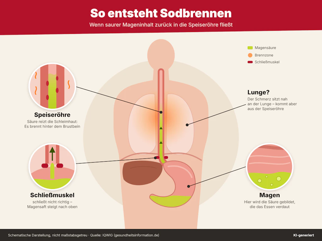 So entsteht im Körper Sodbrennen.