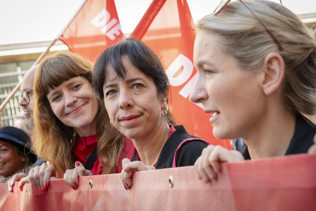 Kerstin Wolter, Elif Eralp und Ines Schwerdtner (v.l.n.r.) von der Partei Die Linken: Stellt sich die Frage, ob bei einem anderen Ausgang der Wahlen in Berlin, auch über Antisemitismus diskutiert worden wäre.