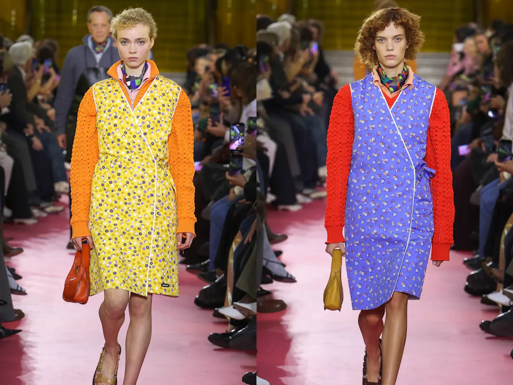Die Kittelschürze wurde in der Miu Miu Show für Frühling/Sommer 2026 zum modischen Key-Piece.