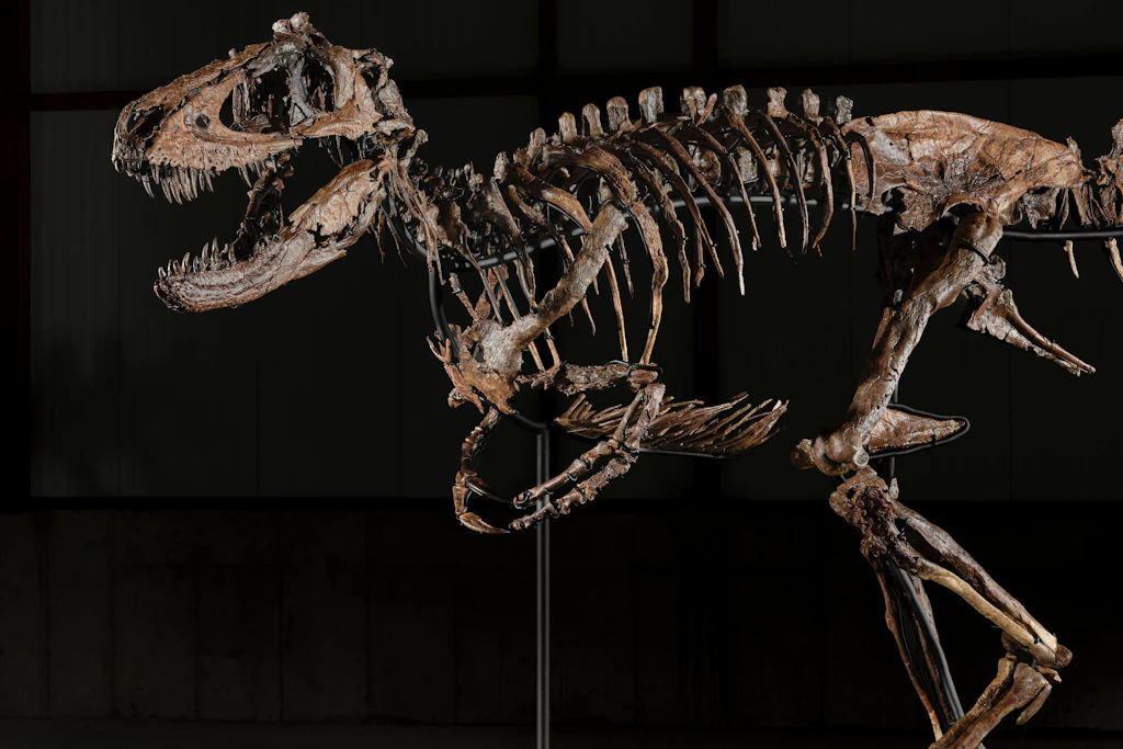 Knapp zwei Meter hoch, sechs Meter lang: Das Skelett des Nanotyrannus „Jodi“ wurde einst als junger T-Rex angeboten. Am 27. Oktober versteigert es Sotheby