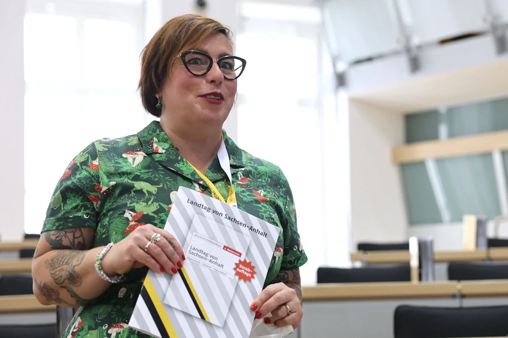 Grünen-Fraktionschefin Susan Sziborra-Seidlitz im Landtag von Sachsen-Anhalt.