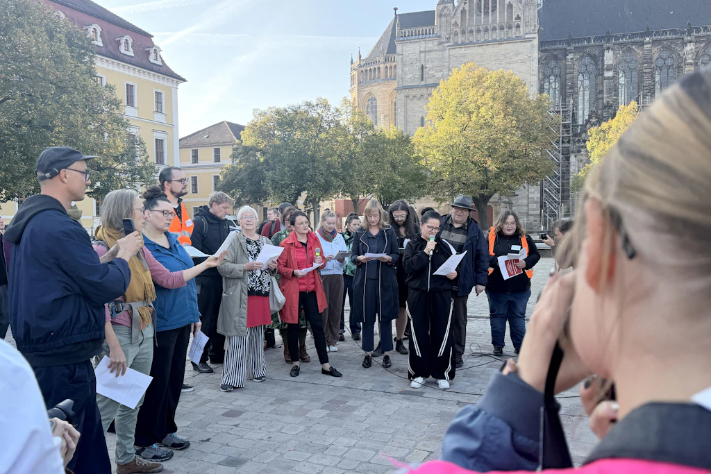 Landtag-Demo in Magdeburg: Der große Knall bleibt aus