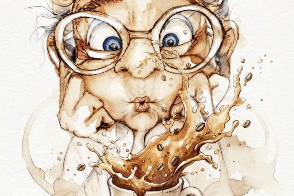 Kaffee-Malerei: In der Stadtbibliothek Waren startet am Montag die Ausstellung „Alles kalter Kaffee?“ von Carmen Burre.