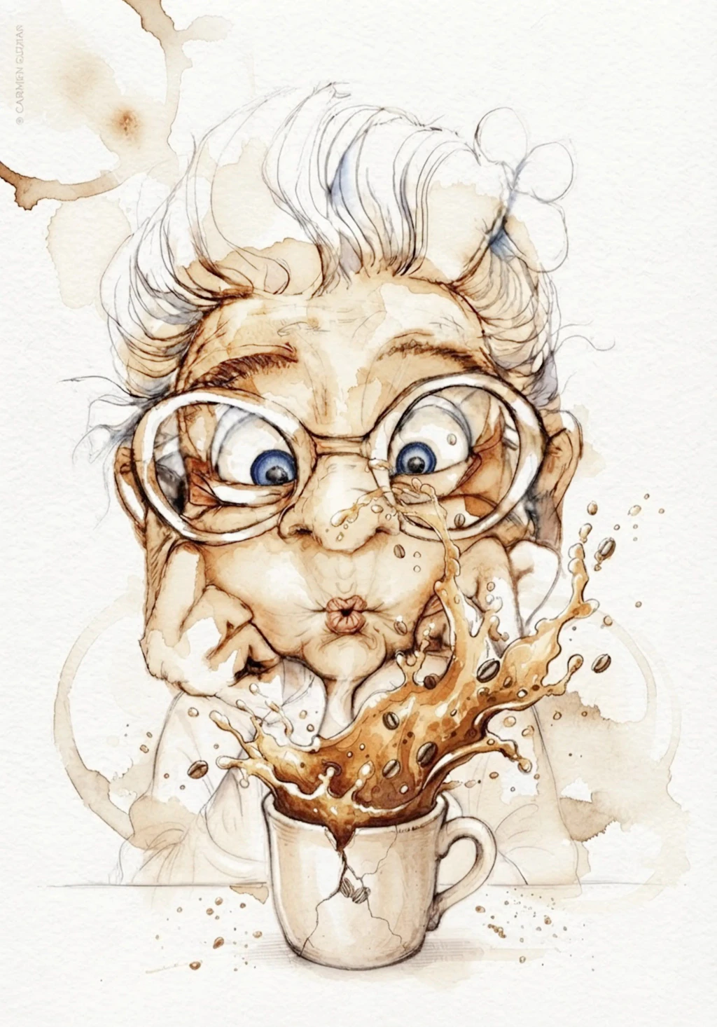 Stadtbibliothek Waren zeigt Kunst aus kaltem Kaffee