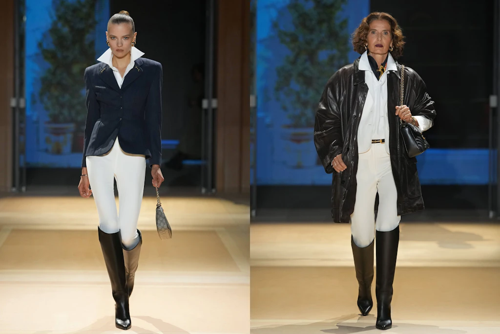 Vom Laufsteg direkt in den Reitstall? Rein outfittechnisch wären diese Gucci-Models gut gewappnet.