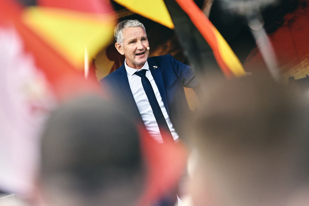 Björn Höcke, Vorsitzender der AfD in Thüringen, spricht auf einer AfD-Veranstaltung zum Tag der Deutschen Einheit. 