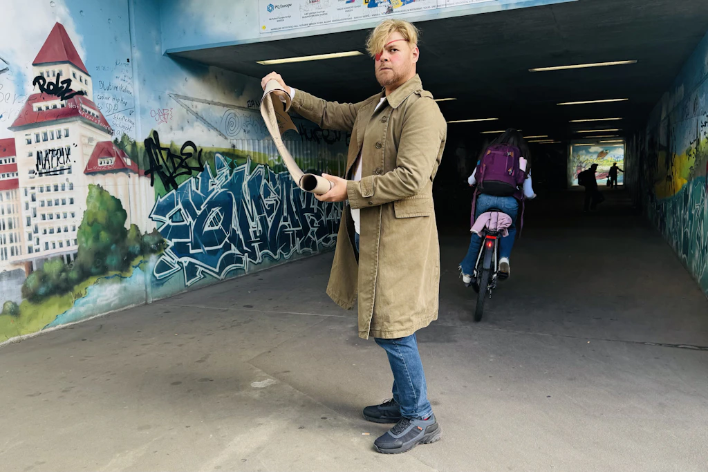Noch ziert Graffiti den Bahnhofstunnel: Der Künstler Esteban Velázquez von Wilhelm will hier 14 seiner großformatigen Kunstwerke anbringen - ein Geschenk an die Stadt Wurzen.
