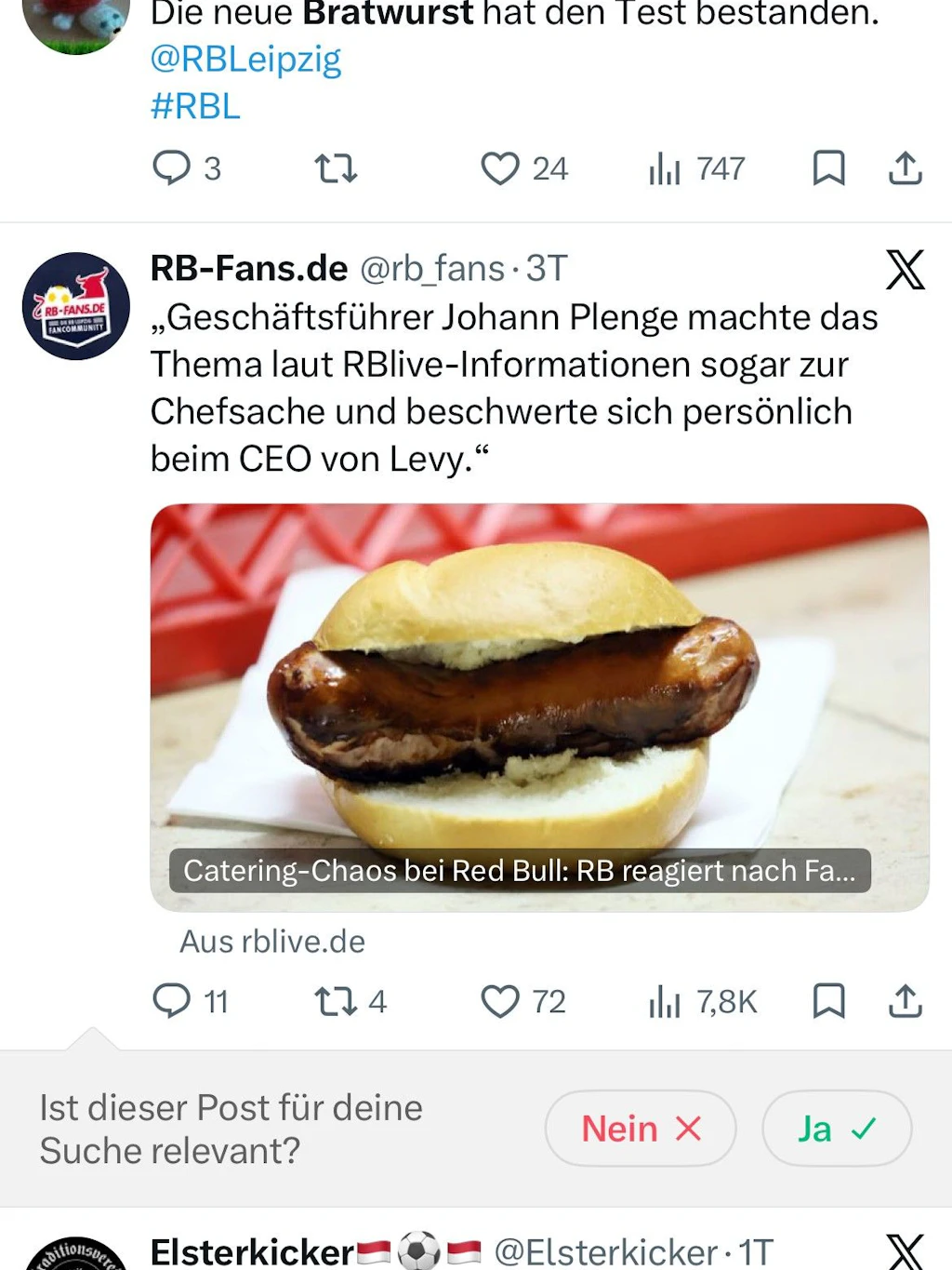 Zu kurz und mit 4,40 zu teuer beschwerten sich die RB-Fans über die Stadion-Bratwurst. 