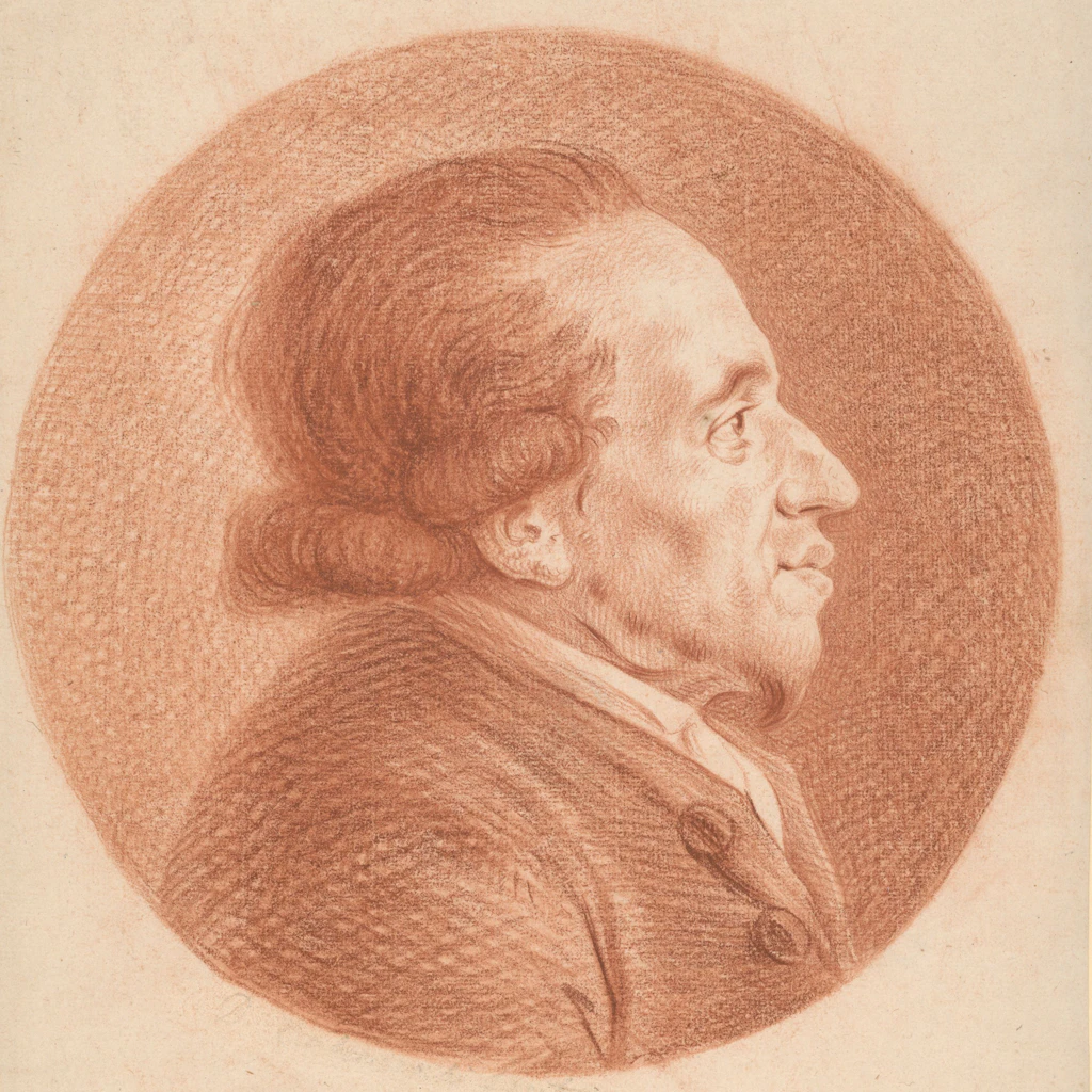 „Porträt des Religionsphilosophen Moses Mendelssohn“, Rötel, 1774