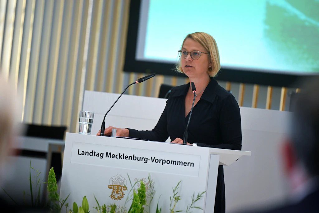 Landtagspräsidentin Birgit Hesse (SPD) im Landtag von Mecklenburg-Vorpommern.
