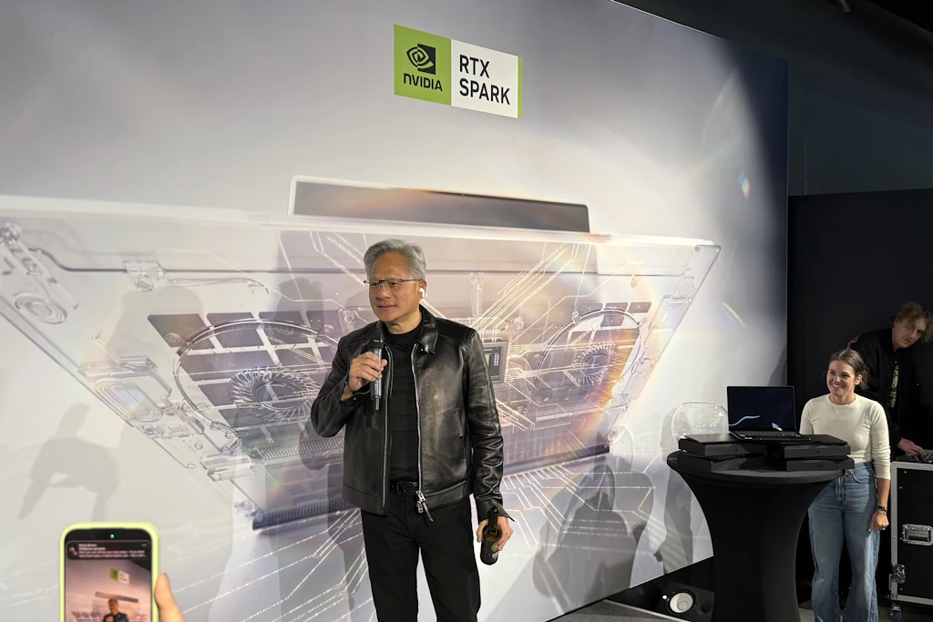 Jensen Huang bei seinem Überraschungsbesuch in Berlin.