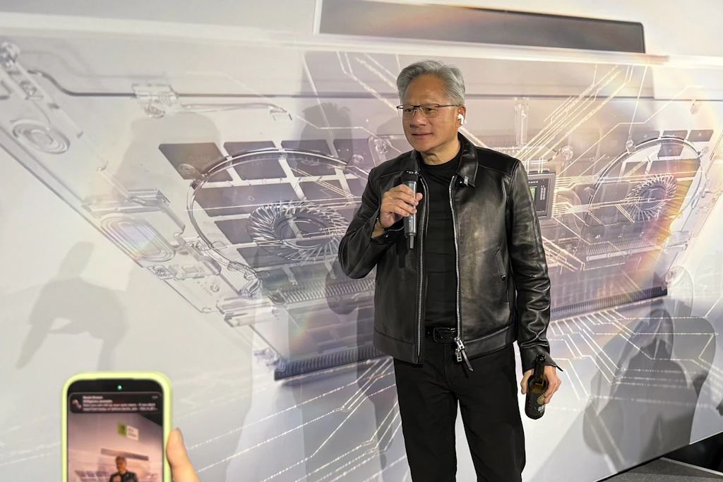 Jensen Huang bei seinem Überraschungsbesuch in Berlin