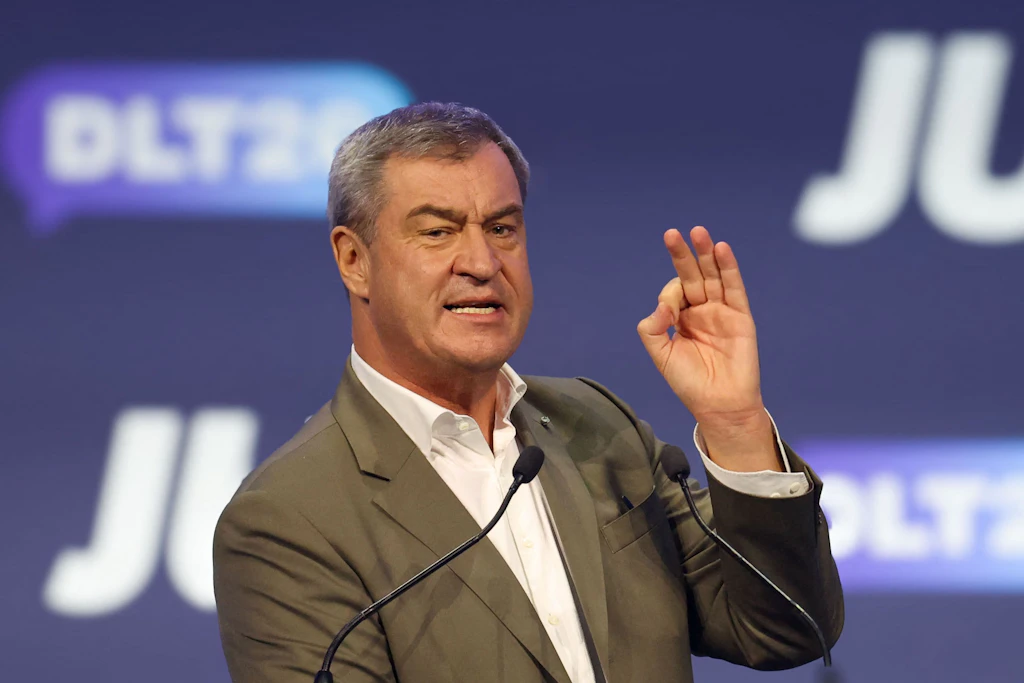 Markus Söder (CSU), Ministerpräsident von Bayern, spricht beim Deutschlandtag der Jungen Union.
