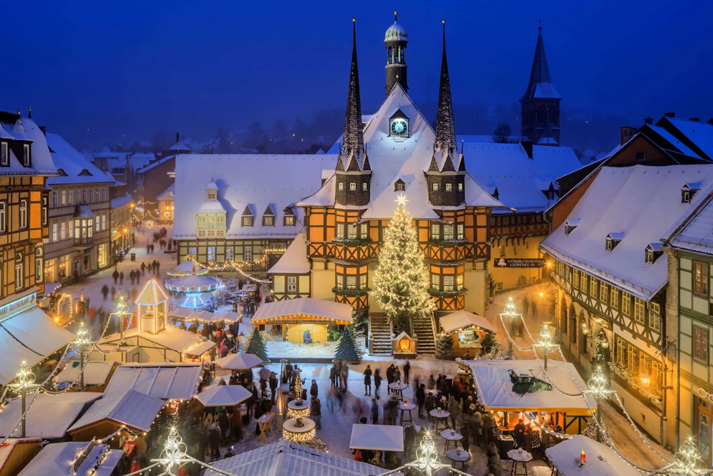 Winterlicher Marktplatz in Wernigerode 