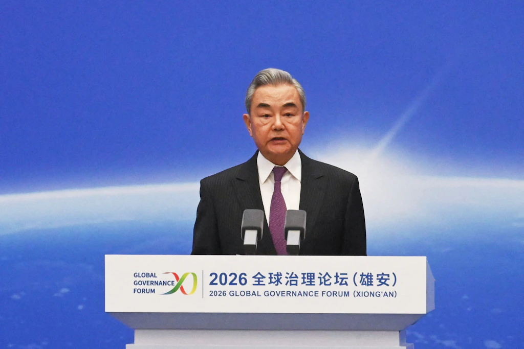 Wang Yi, Außenminister der Volksrepublik China,&nbsp;spricht während&nbsp;der Eröffnungszeremonie des Global Governance Forums.