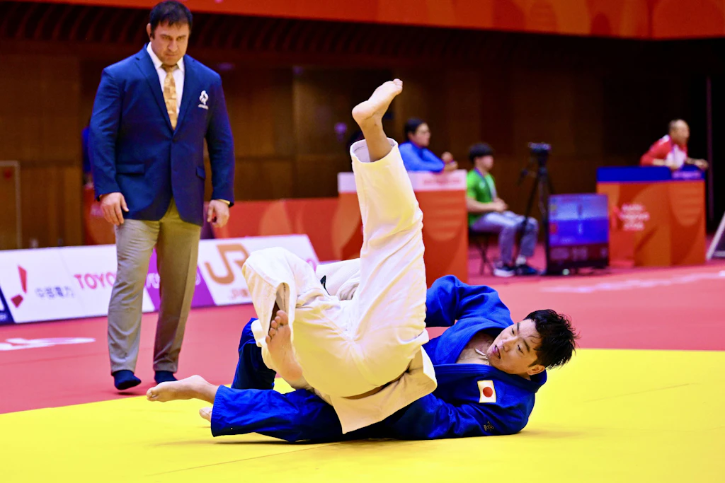 Der japanische Judoka Tsukasa Tanaka bei den Para-Asienspielen. Das Sportereignis wird von Organisationspannen überschattet.