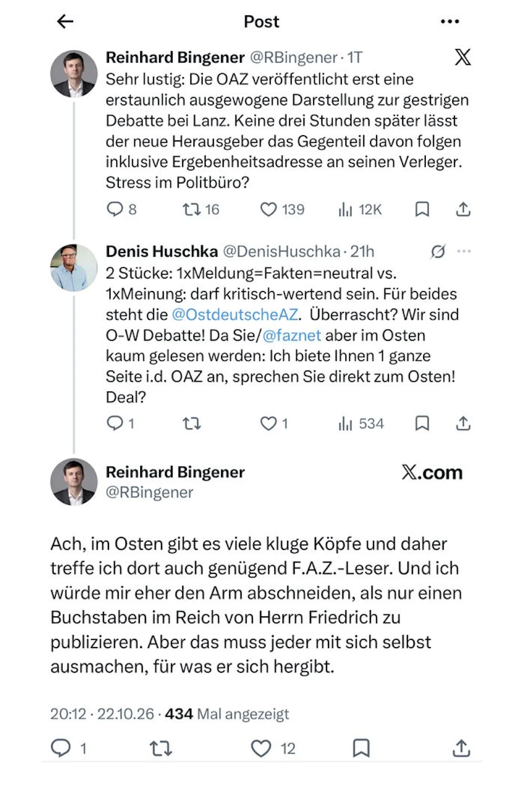 Eine ausgeschlagene Gelegenheit zum Gespräch