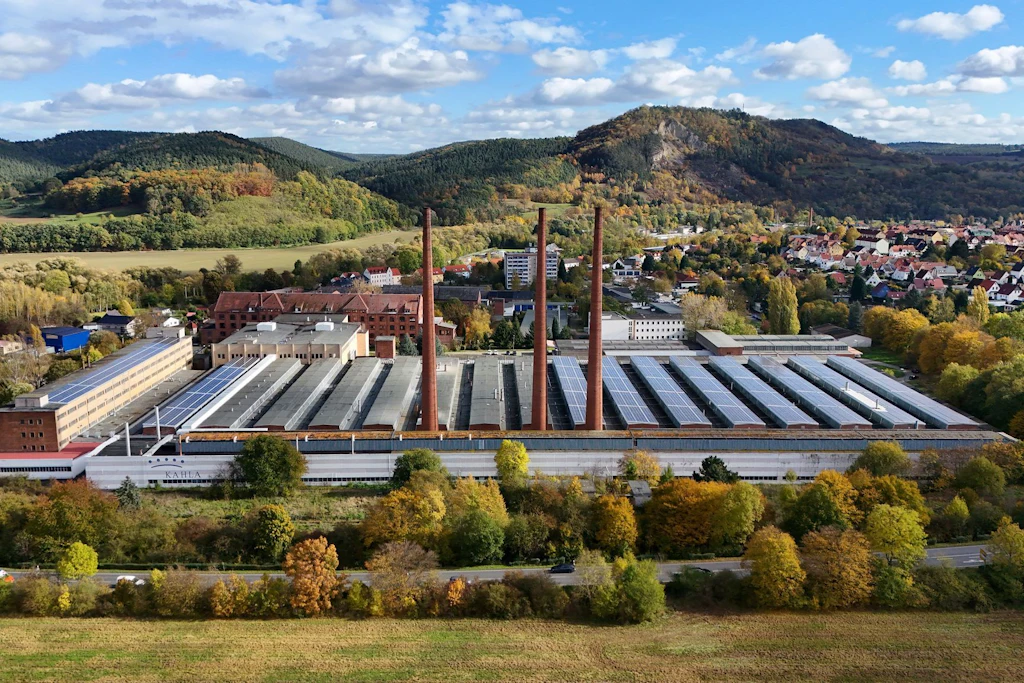 Die Kahla/Thüringen Porzellan GmbH von oben. Die Porzellanmanufaktur ist nicht mehr zu retten.