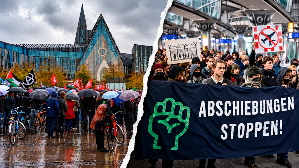 Leipzig demonstriert gegen Rüstung und Abschiebungen